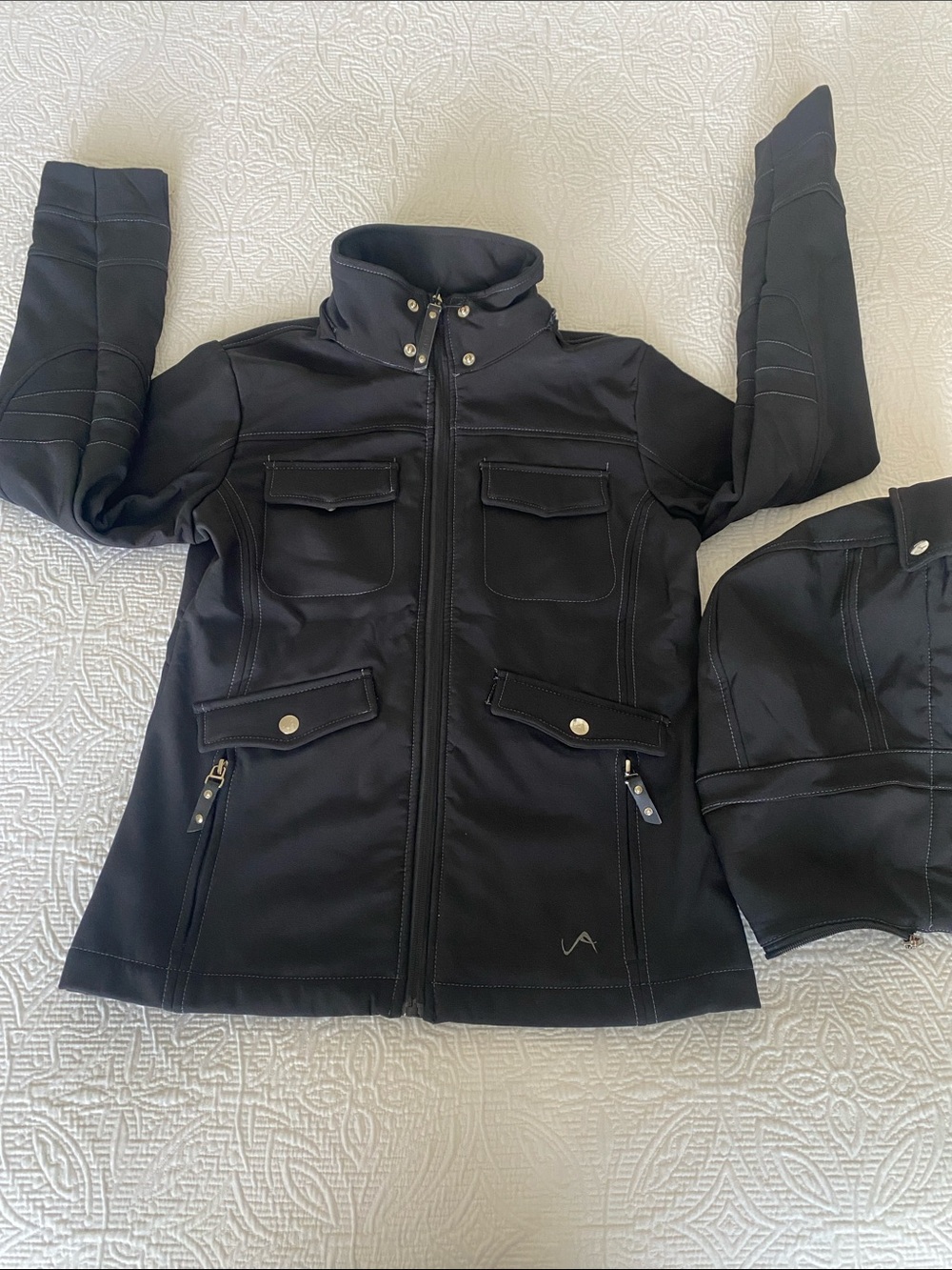 Virtical’9 Black Field Jacket with Hood & High Collar NWT - Picture 9 of 13